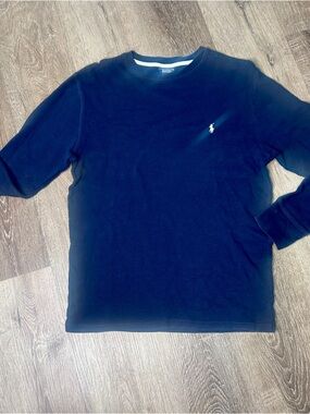 NWOT Polo Ralph Lauren Navy Waffle Knit Sleep Shirt Men’s L | Thermal Long